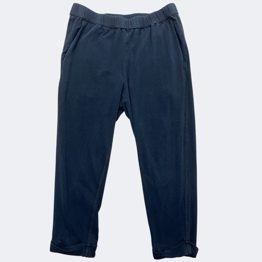 Eileen Fisher Pants XS Black Crop/Capri Pull On Stretch‎ Pockets Casual Comfort